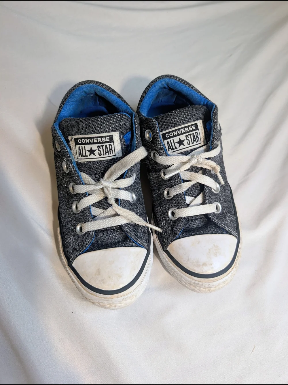 Converse Kids' Gray Denim Low-Top Sneakers - Blue Lining